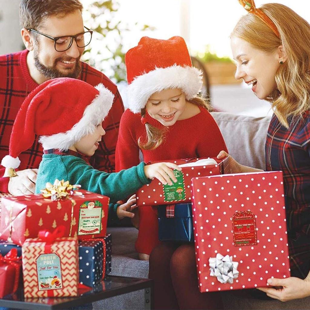 200 sheets Christmas Decor Stickers Snowman Gnome Elk Santa Claus Xmas Tree Stickers DIY Gift Bags Boxes Decoration Paper Labels