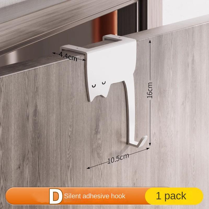 Door Hook Door Hook Storage Rack Without Drilling Kitchen Cabinet Door Hanging Clothes Rack Storage Clothes Cap