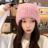 Japanese  Style Woolen Knitted Hat Solid Color Women Beanie Hat Cat Ears Pullover Hat  Girls