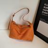 Fashion PU Matte Suede Shoulder Bag Large Capacity Slouchy Crossbody Bag Solid Color Pillow Bag Women