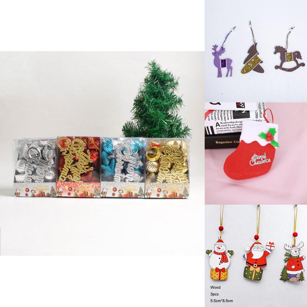 Wunderschön gefertigte Weihnachtsbaumschmuck-Kollektion mit einzigartigen Filz- und Holzdesigns für die Heimdekoration