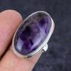 Natural Sage Amethyst Gemstone 925 Sterling Silver Jewelry Ring Size 8 t3J78
