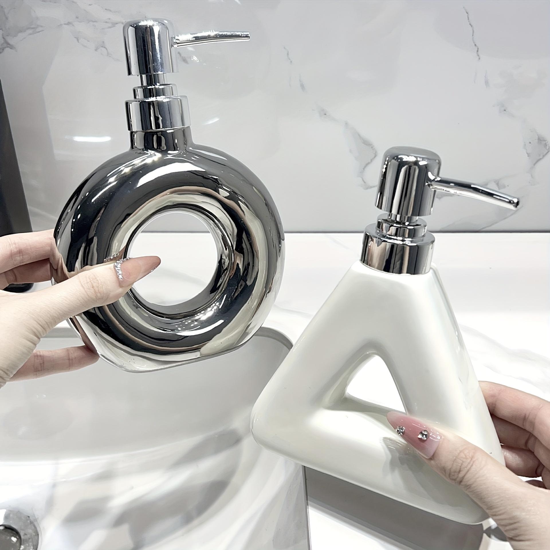 

1 шт. Креативна керамічна пляшка для дезінфектора рук, Пляшка з прес-дозатором для гелю для душу для туалету, Порожня пляшка, Високоякісна пляшка для переливання лосьйону