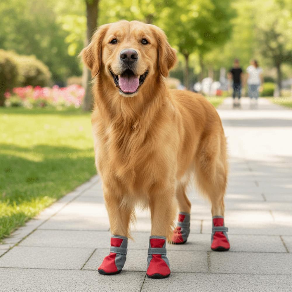 4pcs/set Warm Dog Cotton Shoes Thickened Reflection Anti-Slip Dog Shoes Wear-Resistant Comfortable Dog Paw Protector