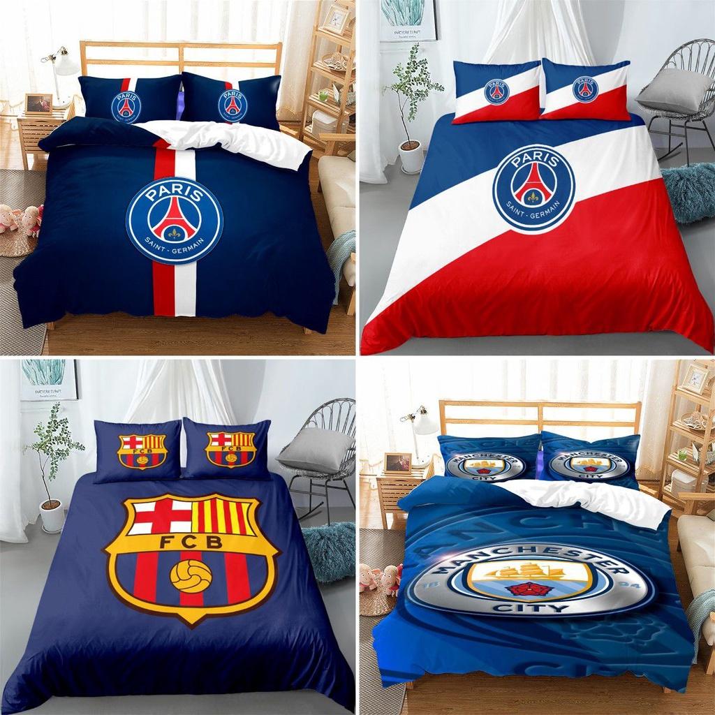 Team Logo Soccer Double 3 Piece Bedding Set Ball Sports Collection Textiles Home