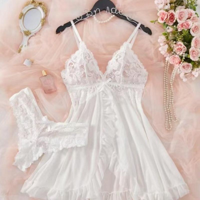 Pajamas Female Sexy V-Neck Lace Suspender Multicolor Set Sex Underwear