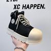 Trendy Mickey big head high top men and women niche black platform ugly cute board shoes couple 7230-6230-A