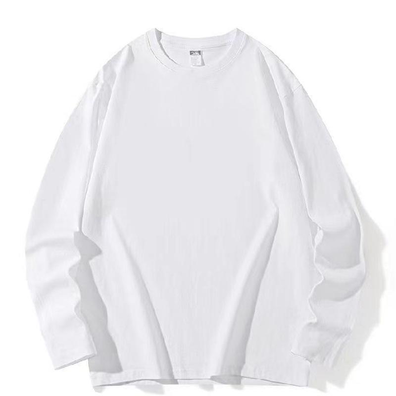 

260g Heavyweight White Cotton Long Sleeve Unisex Shirt - Women’s 2024 Fall/Winter Style L (115-130 lbs)