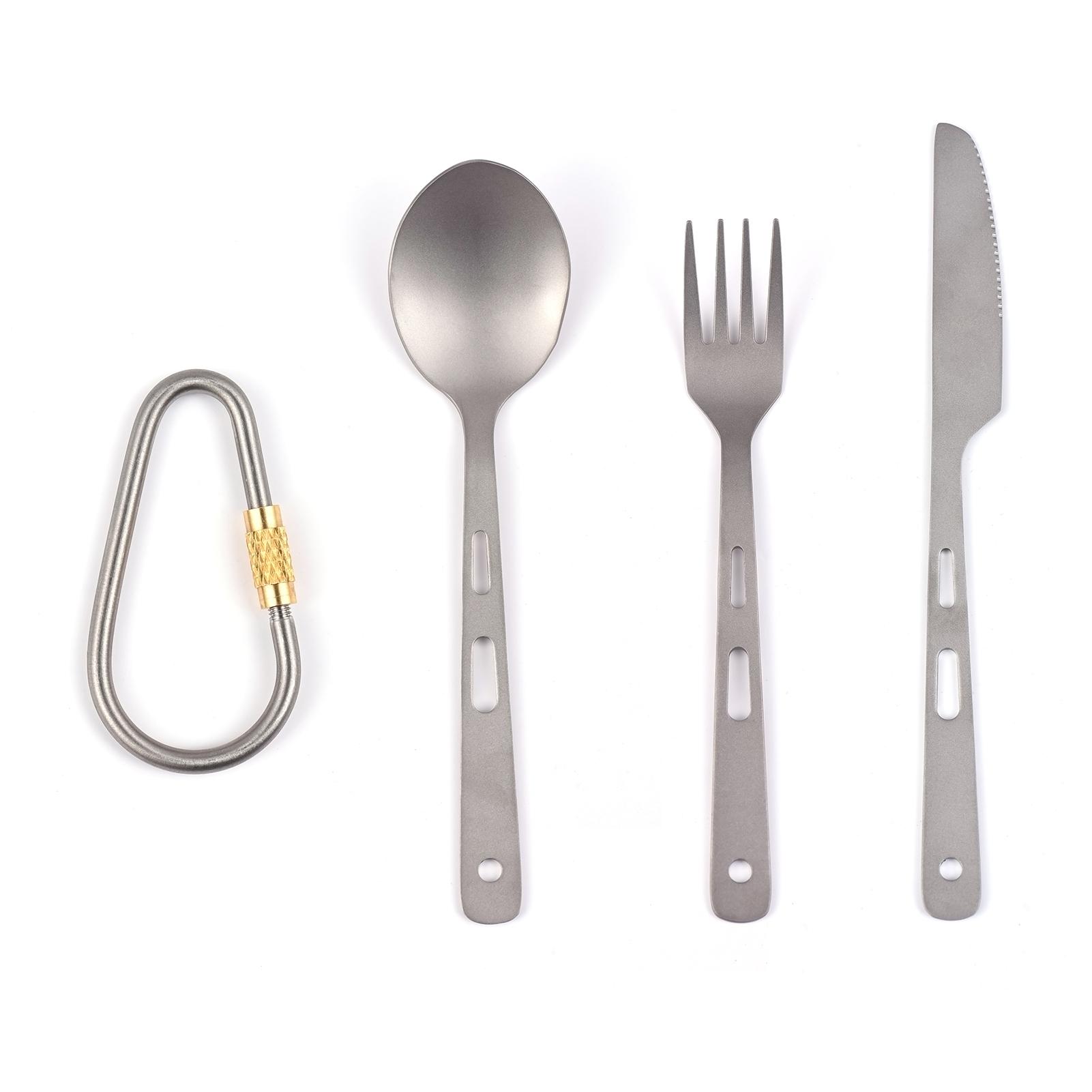

Набор столовых приборов Ti Ложка Вилка Нож Столовые приборы для дома Путешествия На Открытом Воздухе Кемпинга серебряный