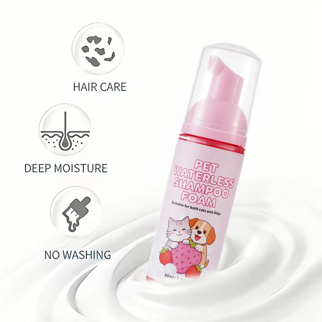 Shampoo per Conigli 60ml Mousse Detergente Senza Risciacquo per Porcellini d'India Schiuma Detergente per Piccoli Animali per Ricci Hamster Planeatori dello Zucchero