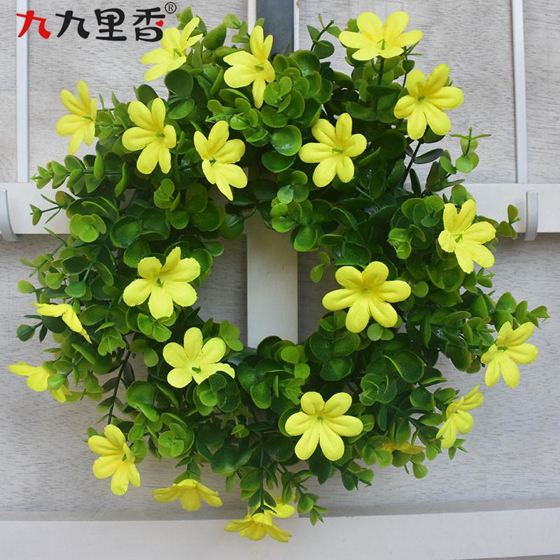 

Весенний Имитационный Травяной Кольцевой Декор для Двери Маленький Венок из Эвкалипта, Венок из Листьев Эвкалипта, Имитационный Венок Декор для Двери