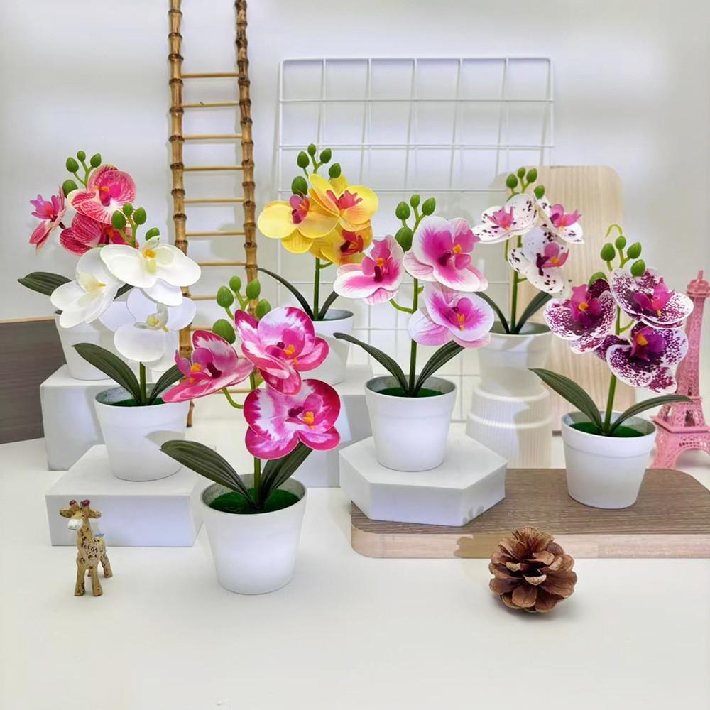 Butterfly Orchid Fake Flower Pot Plant For Event Decorations And Photography Sessions