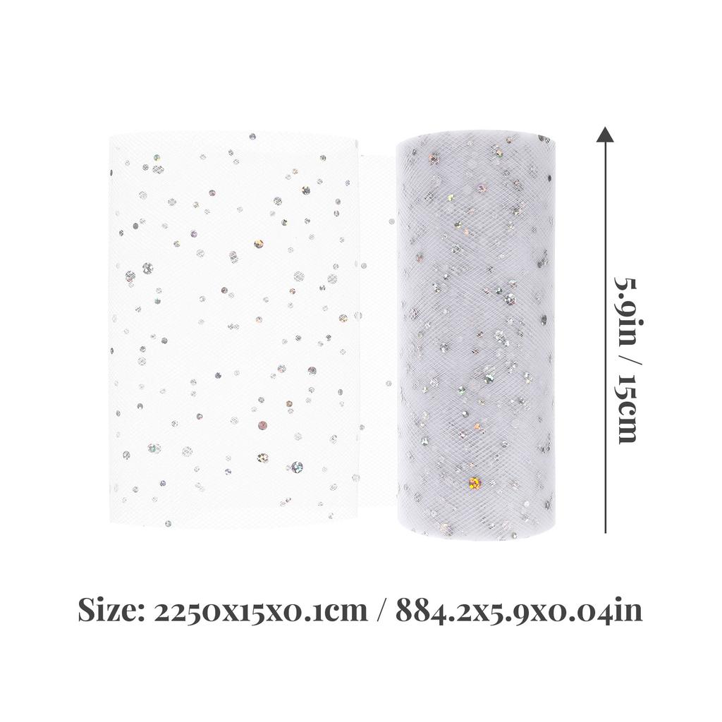 1 Roll Glitter Tulle Roll Premium Gauze Fabric Spool for DIY Tulle Ribbon Gift Wrapping Wedding Party Decoration Craft Making