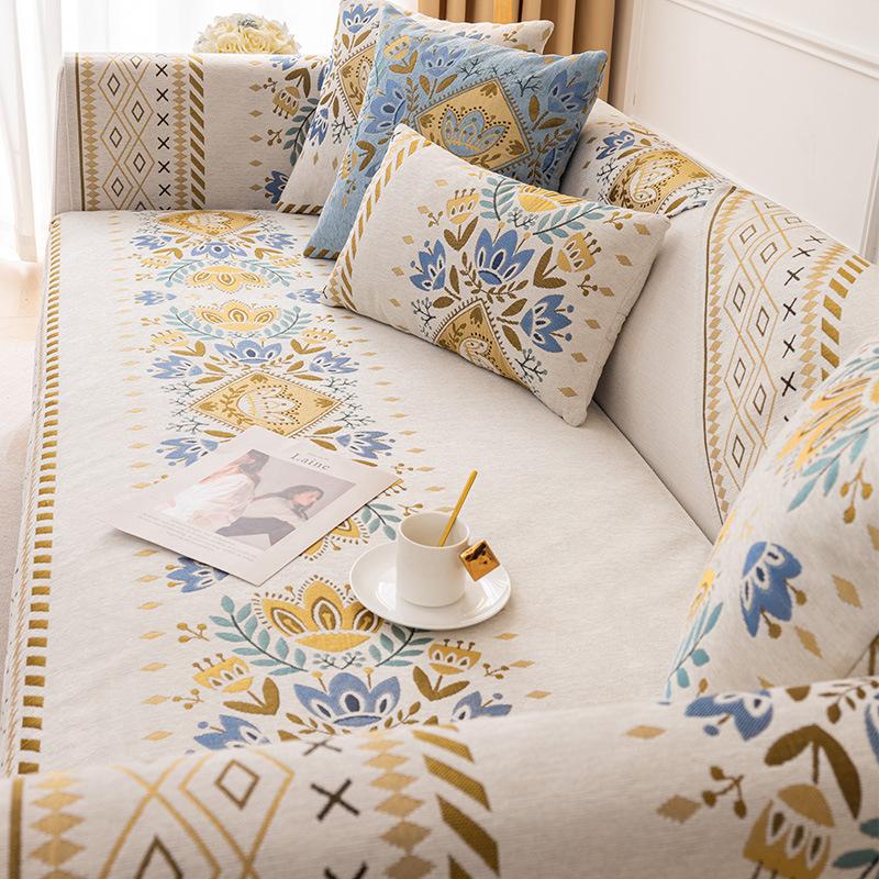 Bohemia Chenille Sofa Covers Modern Four Season Universal Non-slip Sofa Cushion Living Room Combination Slipcovers Home Decor