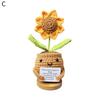 Crocheted Sunflower Doll Emotional Inspirational Support Potted Plant Doll Handmade Inspirational Doll with Positive Card for Cheer Up Gift Home Decor