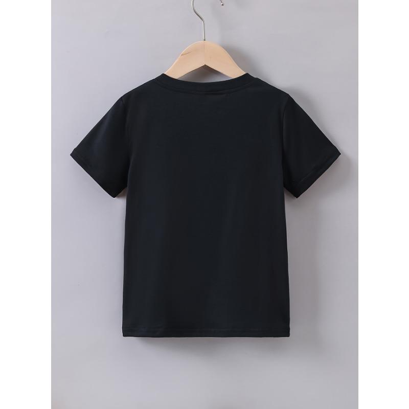 European sizes Boys' Summer Short Sleeve Cartoon "Running Train" Print T-Shirt