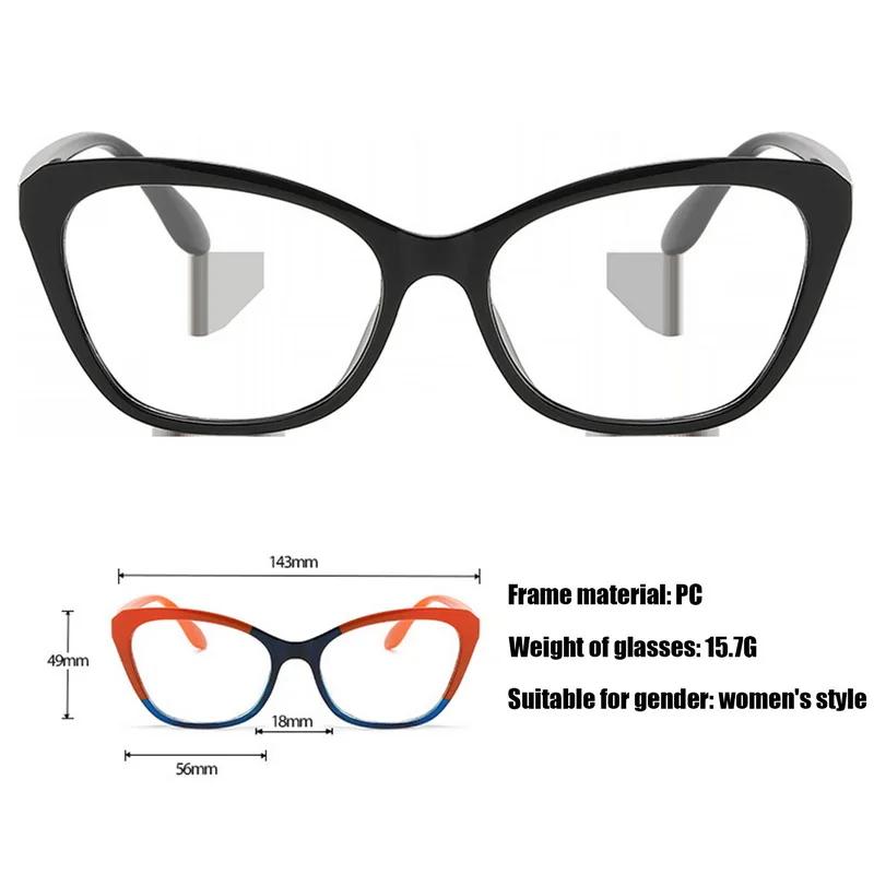 Gradient Color Fashion Tr90 Anti Blue Light Blocking Cat Eye Glasses Frame Women Luxury Designer Eyeglasses Ladies Optical Frame