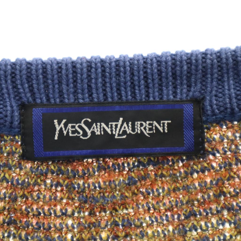 Yves Saint Laurent 90s Old Fair Isle Pattern Long Sleeve Sweater L Knit Men's Used