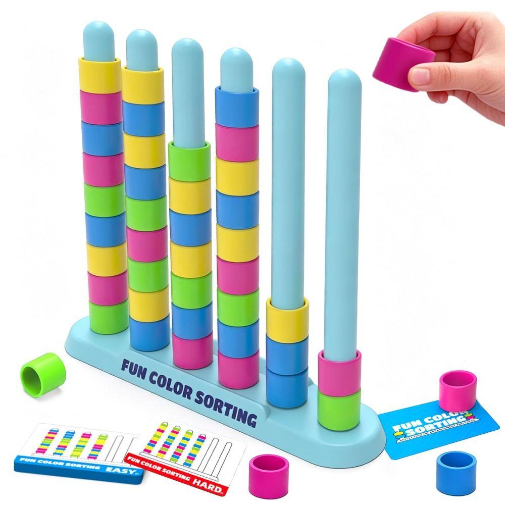 1-2 Spelare Färgstackningspusselspel Plast Interaktivt Bordsspel Familjeinteraktiv Lek