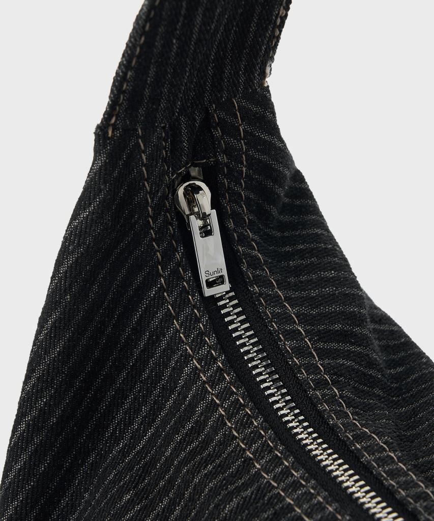 Sunlit Denim Hobo Bag (Black)