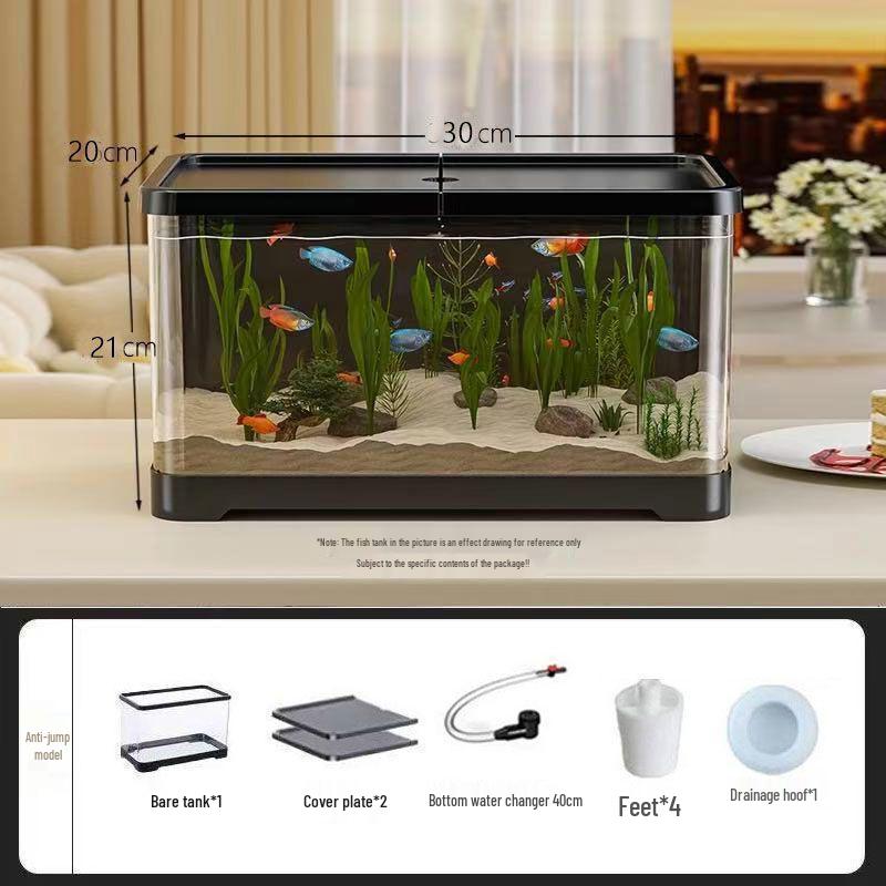 2025 Eco-Friendly Acrylic Fish & Turtle Tank with Drainage and Lid for Living Room