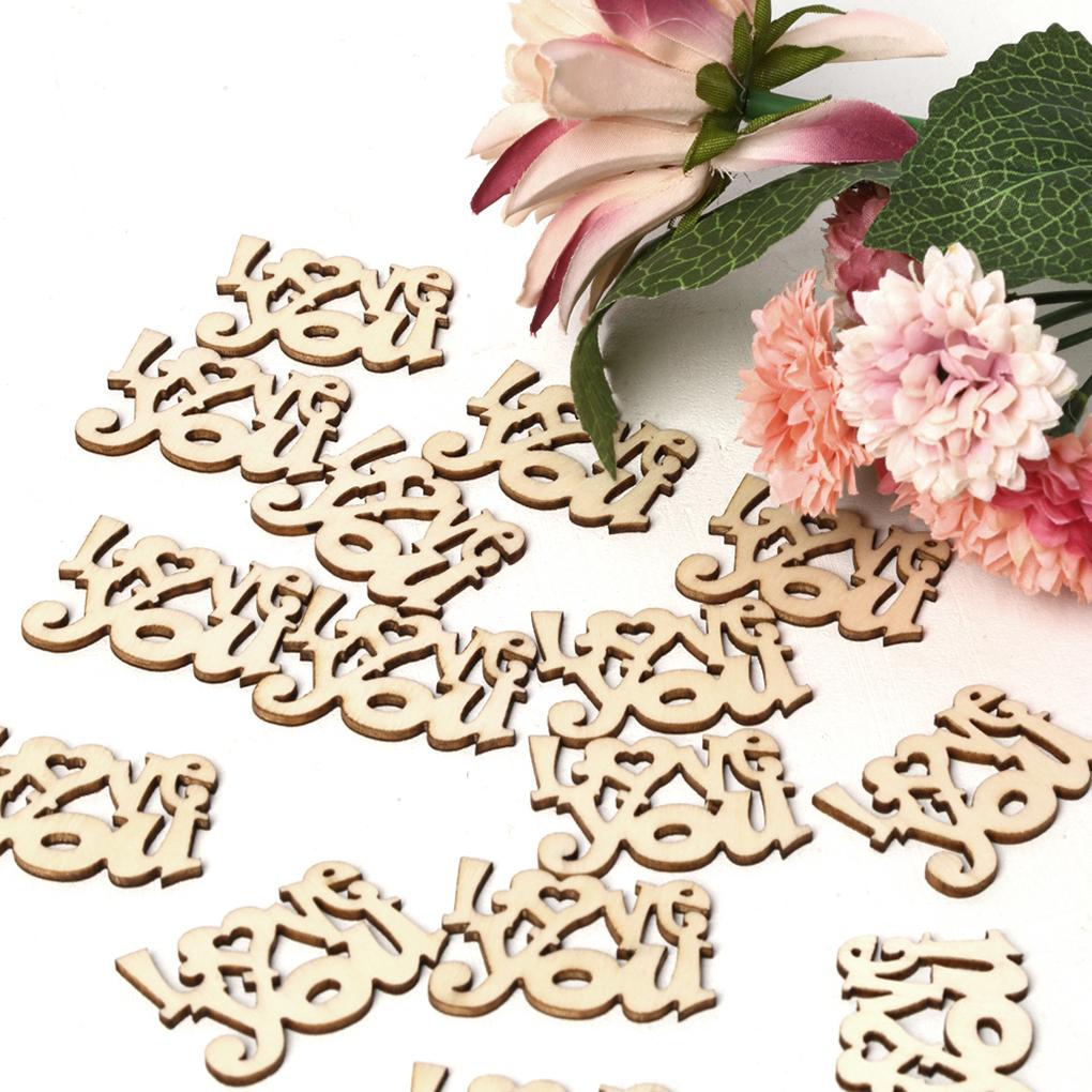 Pack of 60 Wooden Letters Wood Slices Unfinished Signs Scrapbooking Crafts Anniversary Gifts Love Wedding Happy Birthday Party