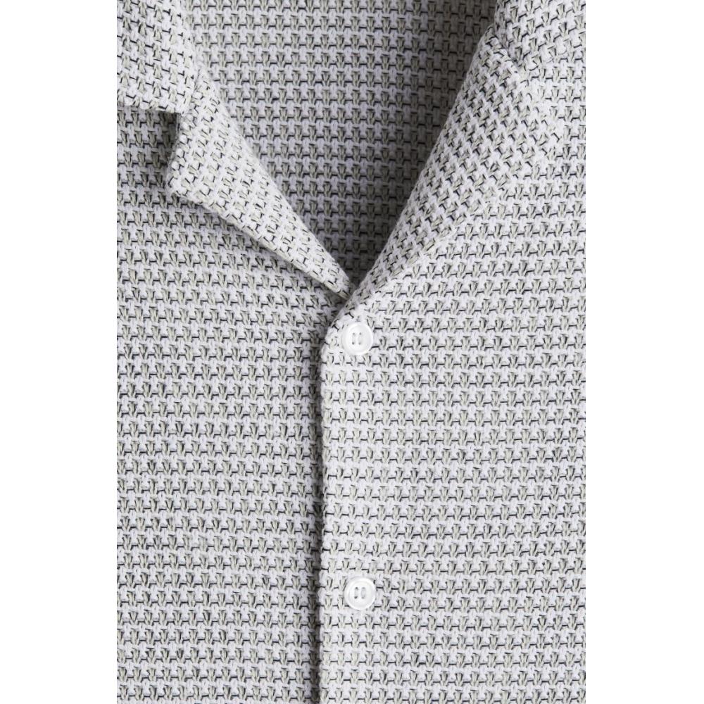 H M caMp sHirt Regular Fit Gray wHite