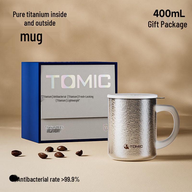TeMeiKe Pure Titanium Mug with Lid - High-Quality Thermos for Coffee, Beer, or Water