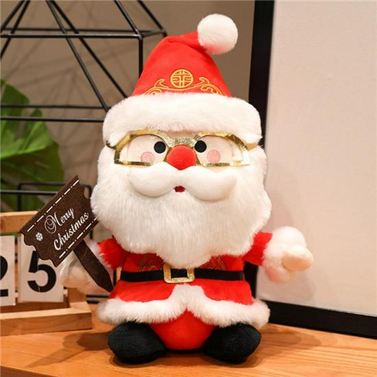 Santa Claus & Deer Plush Toy - Christmas Elk Doll Gift for Kids. Add Custom Logo.
