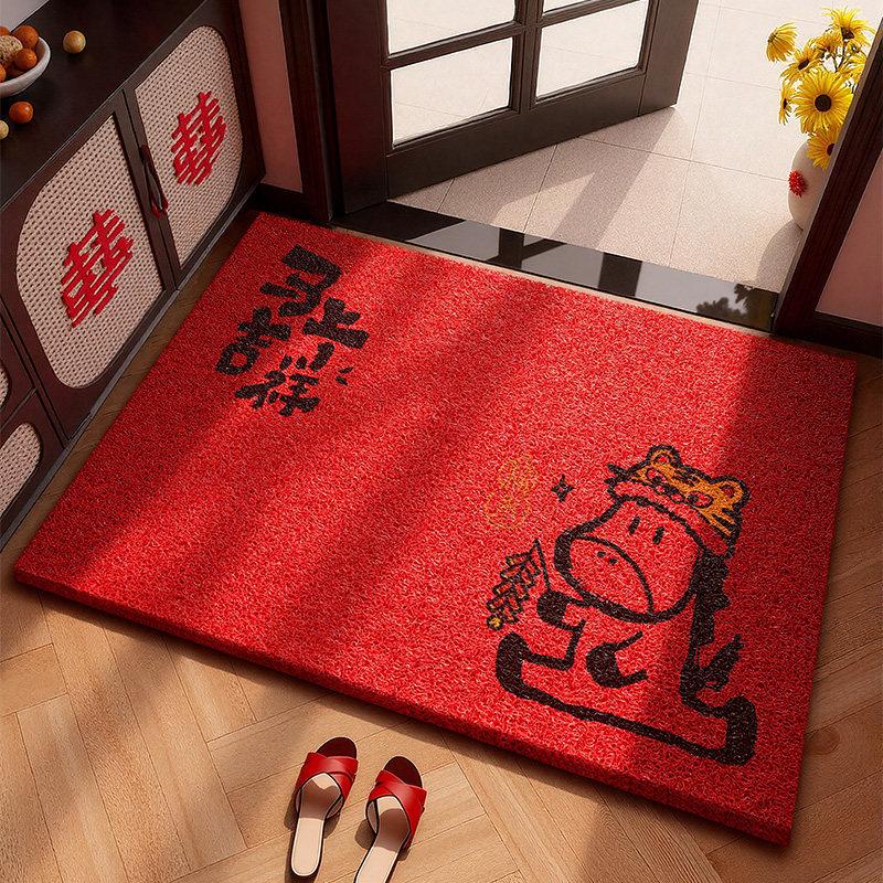 

Entrance Door Floor Mat Red Entrance Foot Mat Foyer Home Use Dirt Resistant and Dust Removal Carpet 40*60cm