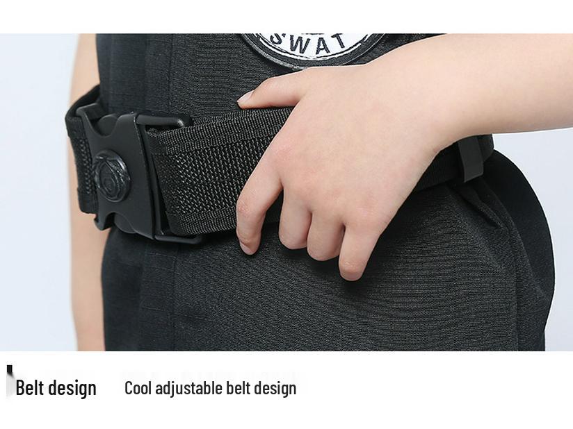 Kids' Police Uniform Costume Set: Little Officer Special Forces Black Cat Sheriff Outfit for Photography & Performance