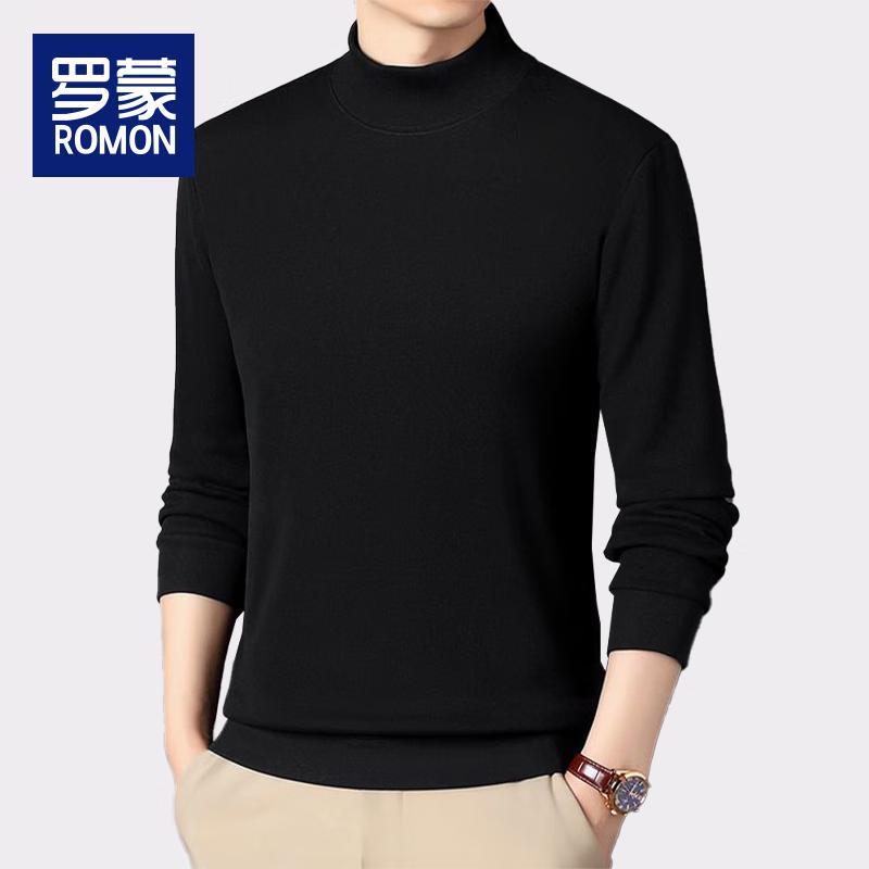 Romon Men's Thermal Fleece Mock Neck Pullover Sweater BYB88