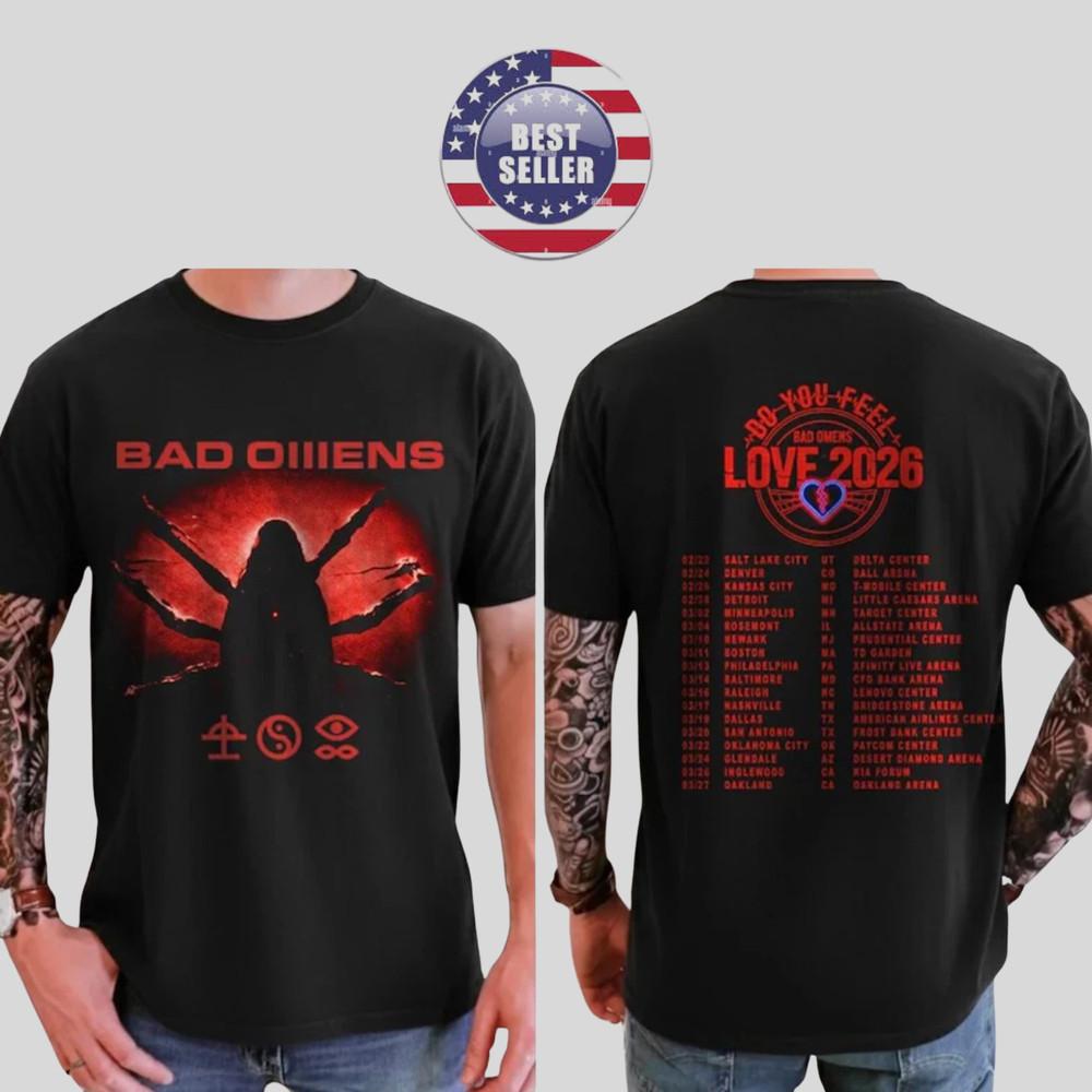 Fastship Bad Omens Love 2026 Tour Two Sides TShirt Unisex T-Shirt S