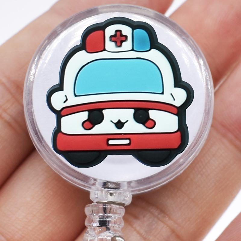 1PCS Hospital Retractable Badge Reel with Belt Clip Cute Nurse Doctor Name Tag Card Holder Accessories Office Supply Clip
