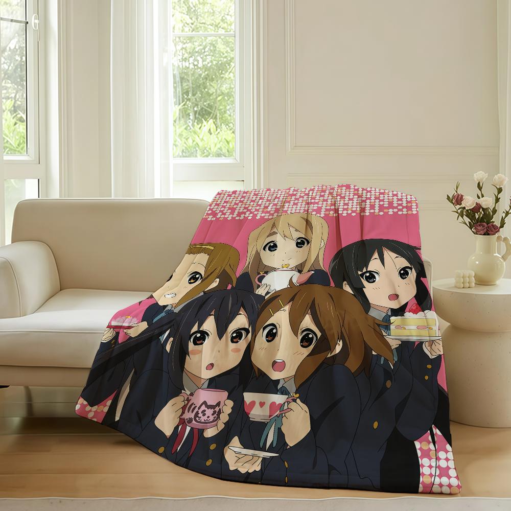 Music anime K K ON! Blanket For Sofa Office Bed Plane Travel Sleep Read Relax Camping Soft And Warm