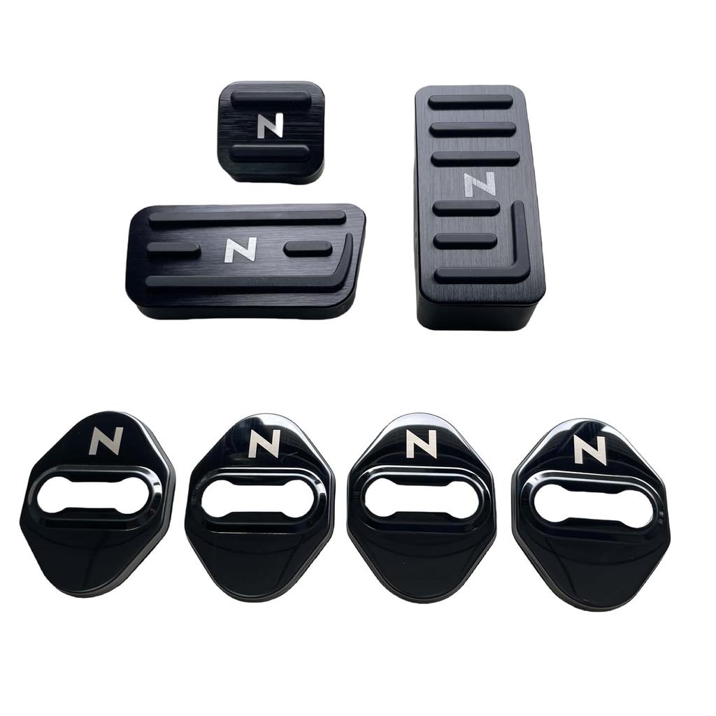 Pedal Cover Brake Pedal Compatible with Honda nbox NBOX Custom Aluminum Foot Pedal Brake Accelerator Cover JF5 JF6 Door Striker Cover [YANMW] N-BOX