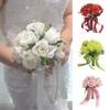 1PC Wedding Ceremony-Ready Bouquet Lifelike Artificial Small-Sized Bridesmaid Compact Bouquet Durable Small-Size Petite 23x20cm