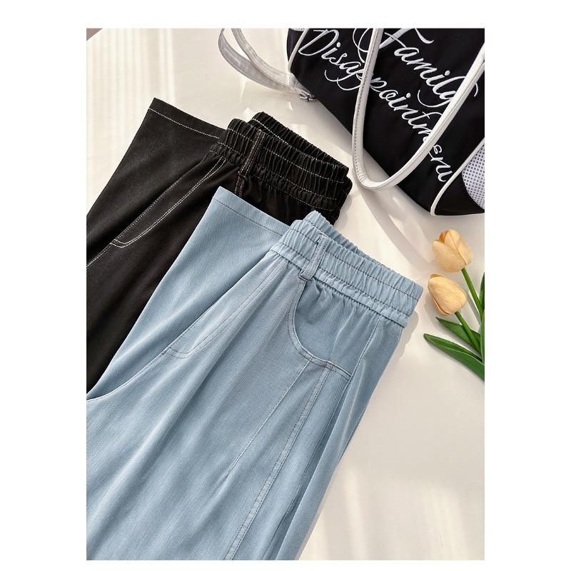Women Vintage High Waist Slim Straight Leg Casual Pants