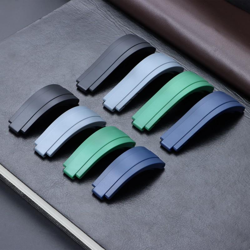 Rolex Silikon Uhrenarmband mit Ratschen-Mikroverstellschließe, 20mm Konvexer Stil