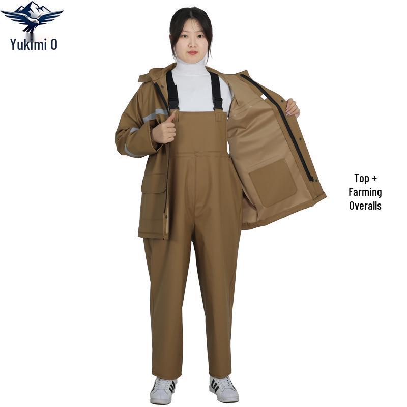 Waterproof Fishing & Aquaculture Bib Pants Set - Thick, Stain-Resistant, Wear-Resistant