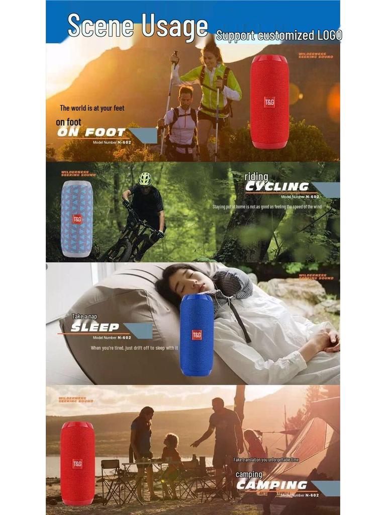TG117 Portable Wireless Bluetooth Speaker with Subwoofer, Card Slot & K-song Live Streaming for Outdoor Use