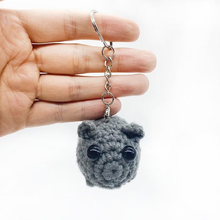 Multipurpose Sad Hamster Couple Keychain Charm Pendant 2 Pack, Handmade Crochet, Unique Accessory For Bags And Keys