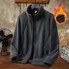 Winter Fleece Jacket Men's Stand Up Collar Zipper Casual Jacket