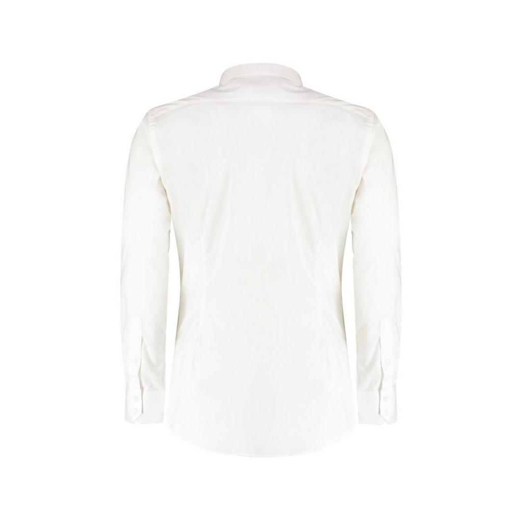 Kustom Kit Mens Oxford Stretch Slim Long-Sleeved Shirt