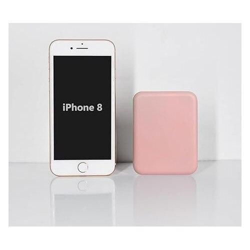 Mini LED Lighted Cosmetic Mirror Portable Pink 8.5x6.4cm Travel Makeup Mirror