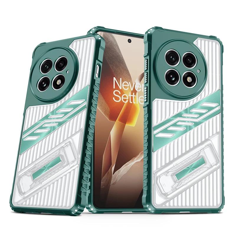 Anti-slip Kickstand Case For OnePlus 13 One Plus 13R Cover Stand Holder Transparent Shell Fundas Coque