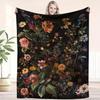 Vintage Blumen-Flanell-Kuscheldecke, Weich Warm Gemütlich Vielseitig für Sofa Bett Büro Reisen Perfektes Geschenk