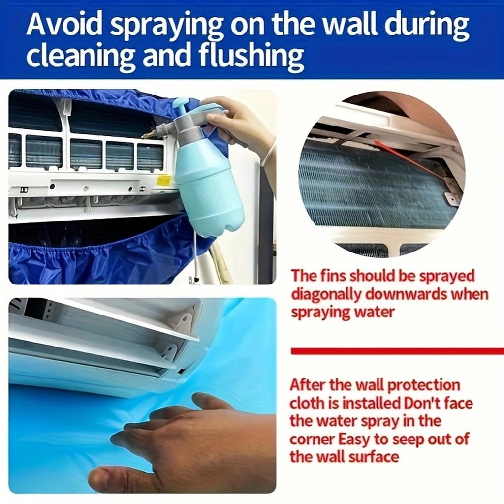 Conditioner Cleaning Cover with Catch Bag, Includes Brown Brush, Comb and Folding Brush for Maintenance