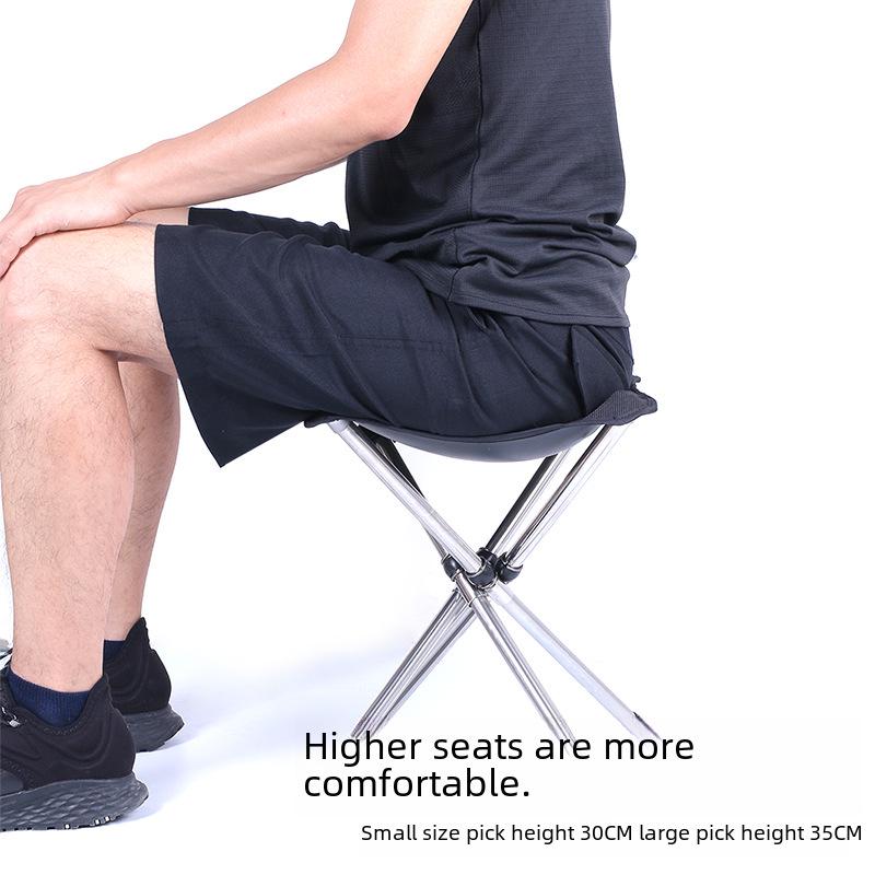 Telescopic Stainless Steel Folding Camping Stool - Portable Outdoor Chair for Fishing and Camping