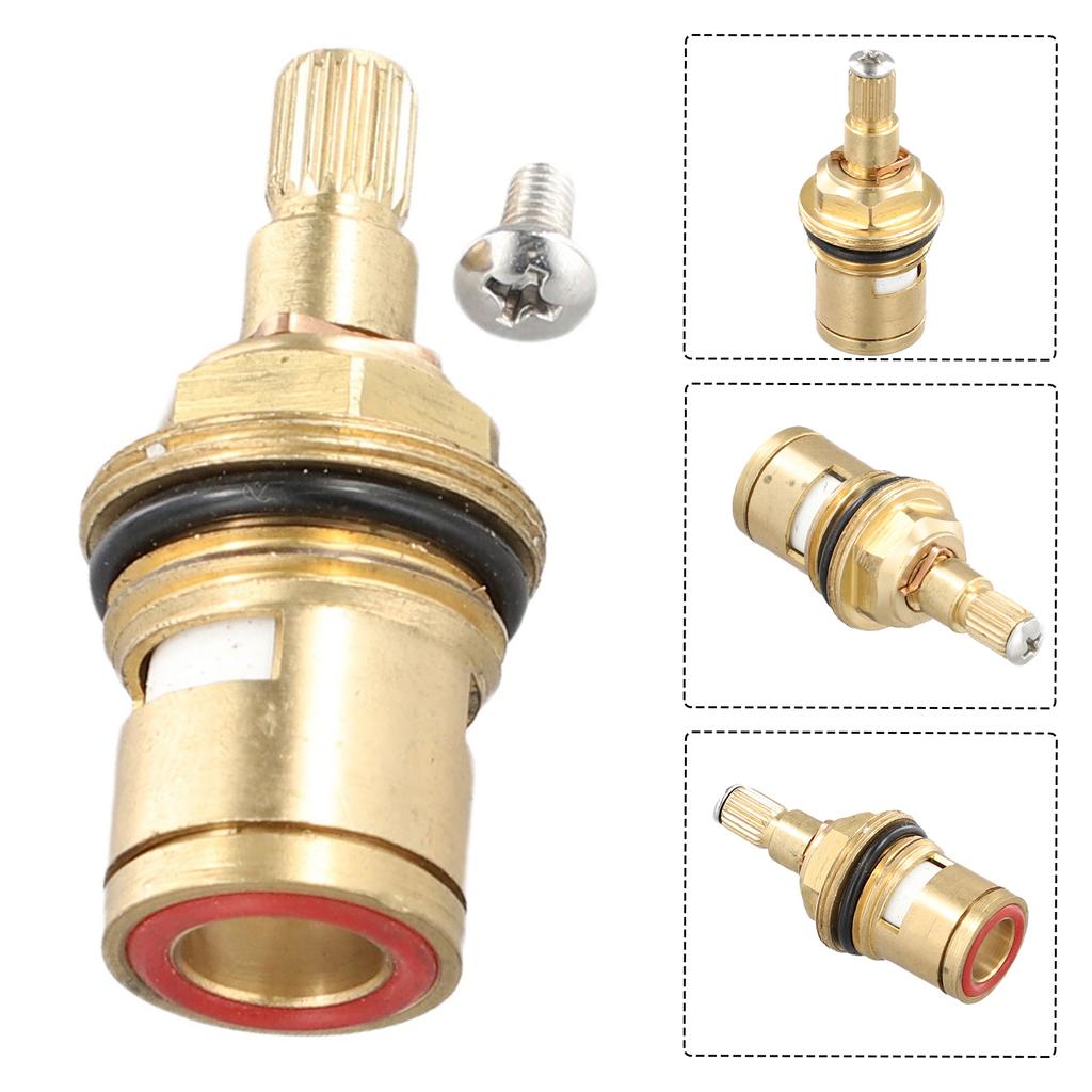 1/2Pcs Replacement Tap Valve Brass Ceramic Disc Cartridge Household Anti-clockwise Cartridge Ceramic Disc Inner Faucet Valve